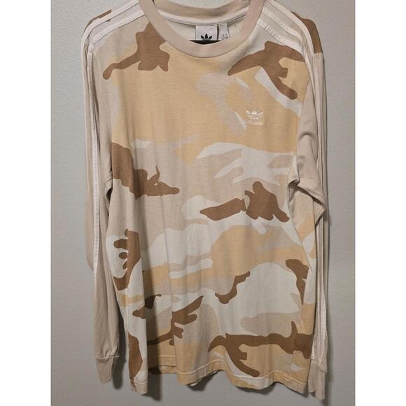 Adidas Tan Camo Longsleeve Tee (L) - Picture 1 of 5